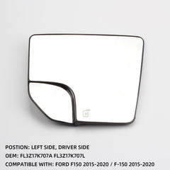 FL3Z17K707A Right Passenger Side Mirror Glass Blind Spot Compatible with Ford F150 Pickup Truck 2015-2020 Replacement FL3Z17K707