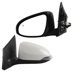 Left Driver Side Mirror Compatible with Toyota Corolla 2014-2019 Power Glass Heated with Turn Signal Light Door Mirror Assembly Replaces 8794002F50 White 7Pins