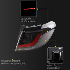 Passenger Side Taillight Compatible with 23-26 Honda HRV HO2805125 With Side Marker&Full LED Light Rear Right Tail Light Assembly Replaces 335003W0A01