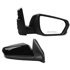 Right Passenger Side Mirror Compatible With 2018-2023 Chevy Equinox GMC Terrain with Power Heated Glass/Manual Folding/Blind Spot Light Replace# GM1321595 Black Paint Cover (8pin)