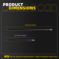 Dasbecan Hood Lift Supports Gas Spring Compatible with 18-26 Jeep Wrangler