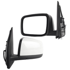 Driver Side Mirror White Compatible with Nissan Rogue 2008-2015 | Heated Manual Fold Power Glass, 5Pins Connector, OE#96302JM200, NI1320236, NI1320199