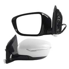 Driver Side Mirror White Compatible with 15-24 Nissan Murano 9Pins | Heated Power Folding Power Glass With Turn Signal Light Left Rear View Mirror Replaces 96302-5AP4A 963025AP4A