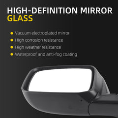 Driver Side Mirror White Compatible with Nissan Rogue 2008-2015 | Heated Manual Fold Power Glass, 5Pins Connector, OE#96302JM200, NI1320236, NI1320199