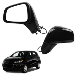 Left Driver Side Mirror Compatible with 2017-2022 Chevy Trax with Power Glass, Manual Folding, Non Heated, Black Mirror Cover Replace# GM1320578 42654474 (3Pins)