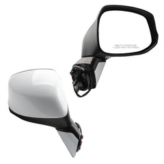 Right Passenger Side White Door Mirror Compatible with 2012 2013 2014 2015 Honda Civic Power Glass Manual Folding Replace# HO1321261,76208TR0A01-PFM,76208TR6C01-PFM,76201TR0A01ZD, 76202TR0A01