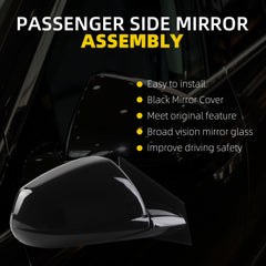 Right Passenger Side Mirror Compatible with 2010-2016 Cadillac SRX with Power Heated Glass, Power Folding, Blind Spot Light, Memory Replace# GM1321528 22847419 (9+4Pins)