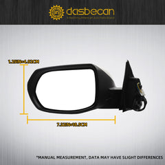 Left Driver Side Mirror Compatible with 2017-2022 Honda HRV LX with Power Glass, Manual Folding, Platinum White Pearl, Non-Heated Replace# HO1320308 76258T7WA71(3Pins)