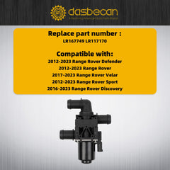 Water Heater Control Valve Compatible with 2013-2023 Range Rover Velar Sport Defender Discovery Replaces LR167749 LR117170
