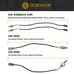 4Pcs Upstream and Downstream Oxygen O2 Sensor Compatible with Nissan Altima Coupe 2010-2013 Maxima 2011-2013 3.5L Replaces 234-4380 234-4381 234-9036 234-9096