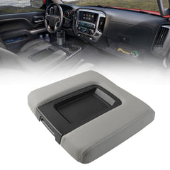 Center Console Lid Compatible with 2014-2018 Chevy Chevrolet Silverado/GMC Sierra 1500 2500HD 3500HD Front Center Console Armrest Lid with Liner Mat Replace# 22881398(Gray)