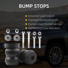 Rear Suspension Rubber Helper Spring Kit Compatible With 2019-2025 Chevy Silverado 1500 GMC Sierra 1500 2WD 4WD OE# GMRS15