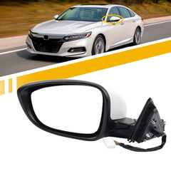 Left Driver Side Door Mirror Compatible with Honda Accord LX Sport 1.5T 2018-2022 Power | Non-Heated | Paint to Match Repalces# HO1320328 76258-TVA-A02, Rear View Mirror (3Pins-White)