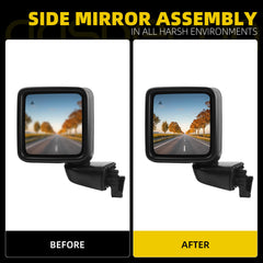 Driver Side Mirror Assembly Compatible with Jeep Wrangler JL 2018-2021 Gladiator JT 2020-2023 Power Heated, Power Folding,Blind Spot Mirror Replace 68281893AE CH1320451 (7 Pin)