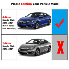 Weatherstrip Window Molding Trim Seal Belt Compatible with Honda Civic 4 Door Sedan 2016 2017 2018 2019 2020 2021 Replaces# 72450-TEA-T01 72410-TEA-T01 72950-TEA-T01 72910-TEA-T01 (4PCS)