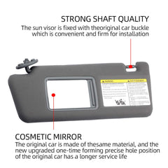 Left Driver & Right Passenger Side Sun Visor Compatible with Toyota Tacoma 2005-2012 2013 2014 2015 74320-04181-B1 74320-04180-B1 74320-04181-B1 74320-04180-B0 Gray Without Light