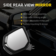 Dasbecan Side RearView Mirror Compatible with 2021-2024 Cadillac Escalade(ESV) Heated Blind Spot Power Folding Camera Puddle Light Driver Left Side Door Mirror Replace 84977470 (16Pin)