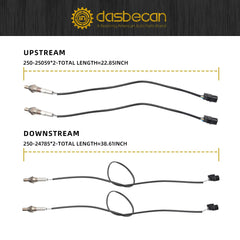 Sensor 4PCS Compatible with Acura MDX RL TL TSX 3.5L 3.7L 2009-2014 Honda Accord Pilot Ridgeline Crosstour Odyssey 2008-2013#25024785 25025059 Upstream & Downstream