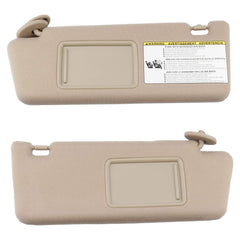 Left Driver & Right Passenger Side Sun Visor Compatible with Toyota Tacoma 2005-2012 2013 2014 2015 (Beige)