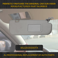 Gray Right Passenger Side Sun Visor Compatible with Hyundai Elantra 2011 2012 2013 2014 2015 Replaces# 852203X000TX