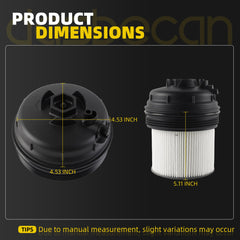 Dasbecan Fuel Filter Cover & Filter Replace# 68436815AB 68436815AA