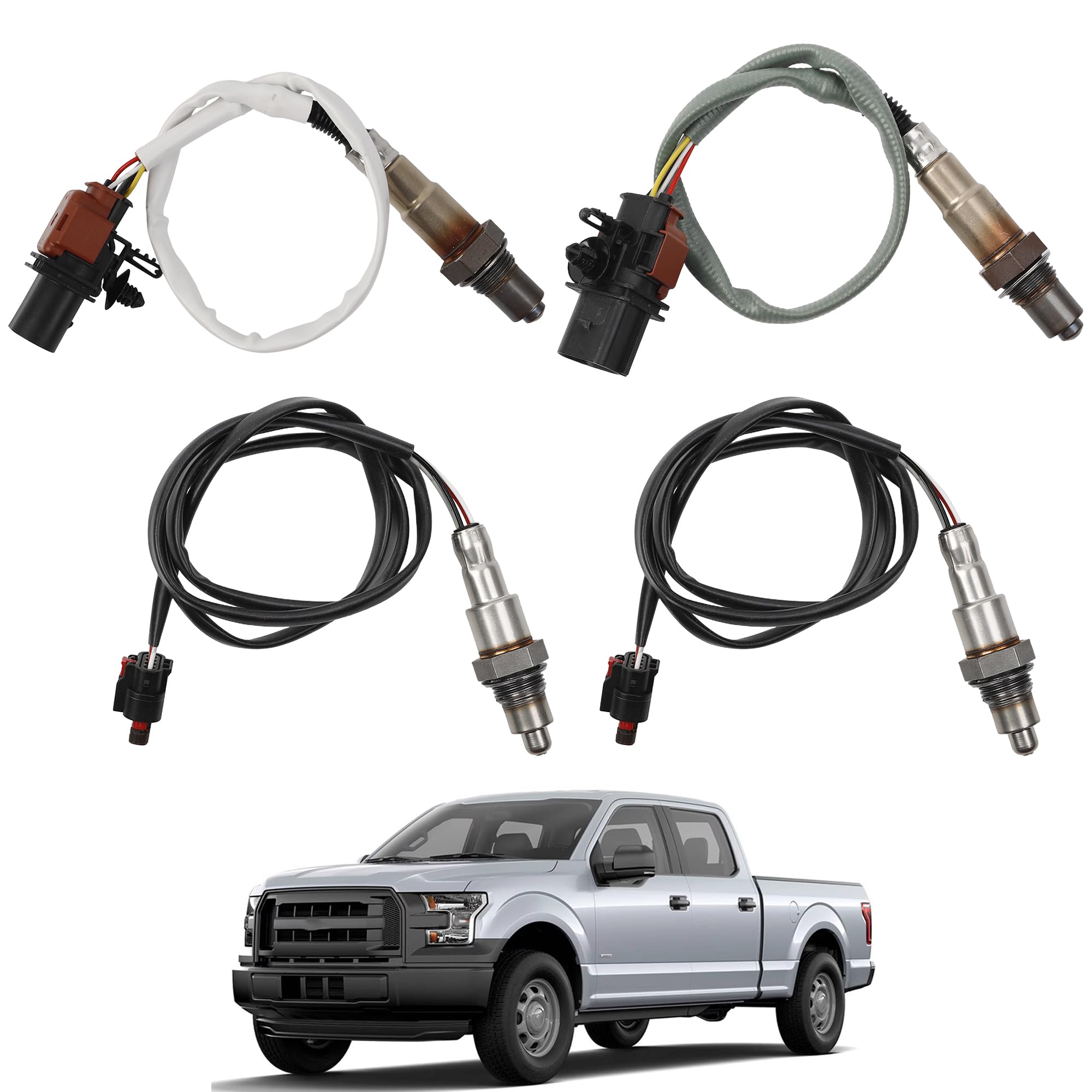 Oxygen O2 Sensor 4PCS Compatible with Ford F-150 2017-2020,Expedition 2018-2022, Lincoln Navigator 2021-2022 3.5LTurbo EcoBoost Left Right Upstream & Downstream Replaces# 234-5174 234-8017 - Dasbecan