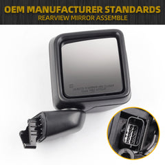 68281890AB Right Side Rearview Mirror Assembly Glass 5 Pins Compatible with Jeep Wrangler JL 2018-2024 Gladiator JT 2020-2024 Passenger Side 68281890AE