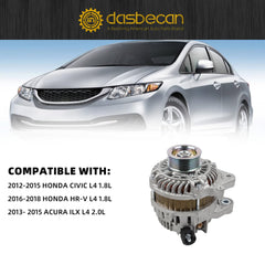 11537N Alternator Compatible with Honda Civic 2012-2015 1.8L HR-V 2016-2018 Acura ILX 2013-2015 2.0L 95Amp 12V Replaces# 31100-R1A-A01 A005TJ0191