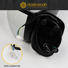 Passenger Side Mirror White Compatible with 2015-2020 Honda Fit Right Mirror 3PINS Replaces 76208-T5R-305, 76208-T5R-A01