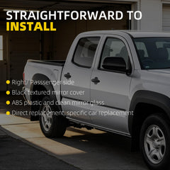 Passenger Side Mirror Compatible with 2012-2015 Toyota Tacoma 3pin Black Right Mirror with Power Adjustable Glass/ Manual Folding Replace TO1321282/ 8791004201