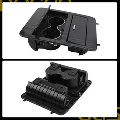 23164631 Console Cup Holder Storage Carbon Fiber Compatible with Yukon Sierra Tahoe Suburban Silverado Avalanche Cadillac Escalade 2007-2014 20919905 20951472 - Dasbecan