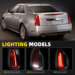 Tail Light Assembly Compatible with 2008-2014 Cadillac CTS LED Rear Lamp Taillight Left Driver Side Replace# GM2800225 22806053