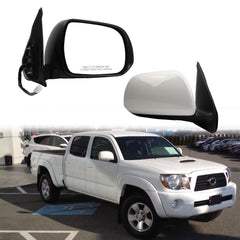 Passenger Side Mirror Compatible With 2005-2011 Toyota Tacoma Right Mirror with Manual Folding/Power Glass Replaces# TO1321256 White Paint (3pins)