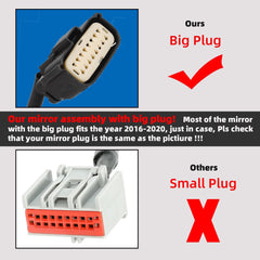 Right Passenger Side Mirror Assembly Compatible with Ford Fusion 2016-2020 Power | Heated | Turn Signal | Puddle Light | Manual Folding l FS73-17682 | White | 7Pins