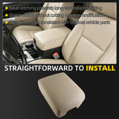 Center Console Armrest Lid Replace# 58905-0C091-C0 58905-0C090-C0 | Compatible With 2007-2013 Toyota Tundra 2008-2022 Sequoia Beige Thick Padding Comfort Armrest 58905-0E040-B0