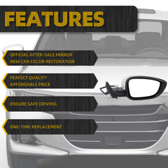 Right Passenger Side Mirror Compatible with Honda Accord LX Sport 1.5T 2018-2022 Power | Non-Heated | Paint to Match Repalces# HO1321328 76208-TVA-A02, Rear View Mirror (3Pins-White)
