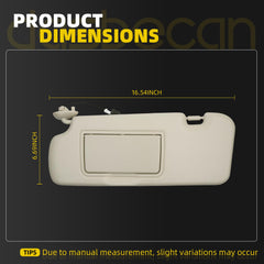 A Pair Sun Visor Compatible with 2012-2016 Honda CR-V Driver/Passenger Side Sunshade with Light Makeup Mirror Replace# 83280-T0A-H11ZA 83280-T0A-H11ZB(Beige) - Dasbecan