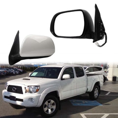 Driver Side Mirror Compatible With 2005-2011 Toyota Tacoma View Mirror with Manual Folding/Power Glass Replaces# TO1320256 White Paint 3pins