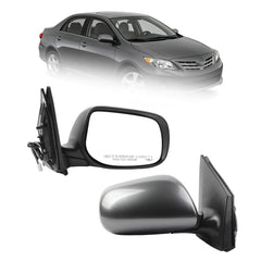 Passenger Side Mirror Compatible With 2009-2013 Toyota Corolla With Power Glass Heated Manual Folding Right Door Mirror Gray Replace#8790802B01 TO1321247(5Pins)