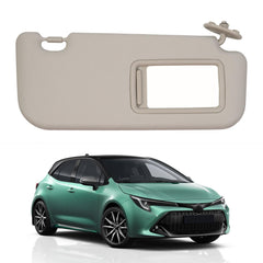 Beige Right Passenger Side Sun Visor with Vanity Mirror Compatible with Toyota Corolla 2019 2020 2021 2022 2023 2024 Replaces# 74320-02F50-A0