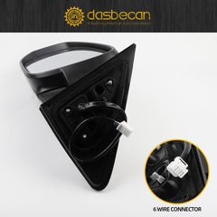 Left Driver Side Mirror Compatible with 2014-2019 Toyota Highlander Heated Power Adjustable Glass Manual Fold Turn Signal Light Painted White 6 PINS Replaces# 87940-0E130 TO1320317