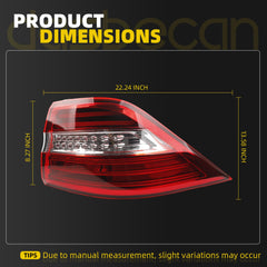 Right Passenger Side Tail Light Compatible With 2012-2015 Mercedes Benz ML350 ML550 W166 Tail light Assembly Replace# 1669063401 MB2805107