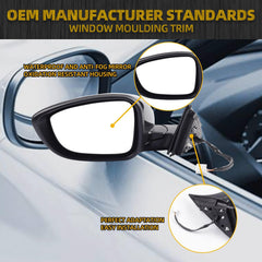 Left Driver Side Door Mirror Compatible with Honda Accord LX Sport 1.5T 2018-2022 Power |Non-Heated|Paint to Match Repalces# HO1320328,76258-TVA-A02 (3Pins-Black)