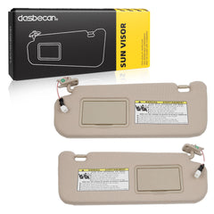 Beige Pair Sun Visor Compatible with Hyundai Sonata 2005 2006 2007 2008 Replaces# 852013K010QD 85202-0A750-QSQQH