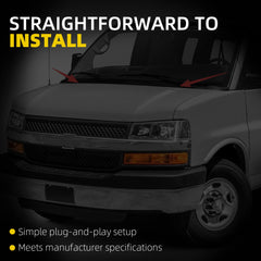 Windshield Wiper Cowl Panel Grille Compatible with Chevy Express GMC Savana 1500 2500 3500 1996-2017 Replace 25826330 25826329 Left and Right Side Front Window Cover Insert Panel