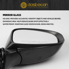 Passenger Side Mirror Compatible with2012-2017 Prius V Heated Power Glass Manual Fold Right Door Mirror #TO1321286 8791047280-PFM (5PINS)