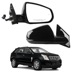 Right Passenger Side Mirror Compatible with 2010-2016 Cadillac SRX with Power Heated Glass, Power Folding, Blind Spot Light, Memory Replace# GM1321528 22847419 (9+4Pins)