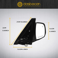 Right Passenger Side Mirror Compatible with 2010-2013 Toyota 4runner with Power Heated Glass, Manual Folding, Turn Signal, Puddle Light, Gloss White Cover Replace# TO1321263(9 Pins)