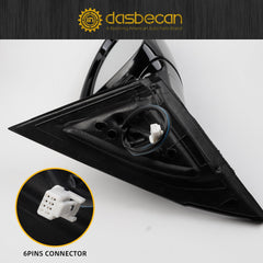 Passenger Side Mirror Compatible with 2019-2023 Nissan Altima Heated Turn Signal Manual Fold Power Adjustment Right Door Mirror 6PINS Black Replaces#963016CA0B NI1321312