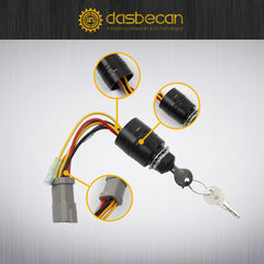 129572 Ignition Switch with Key Compatible with Tracker Boats, Ignition Switch with 2 Keys 3 Position 6 Wire Connectors Replaces# 129572